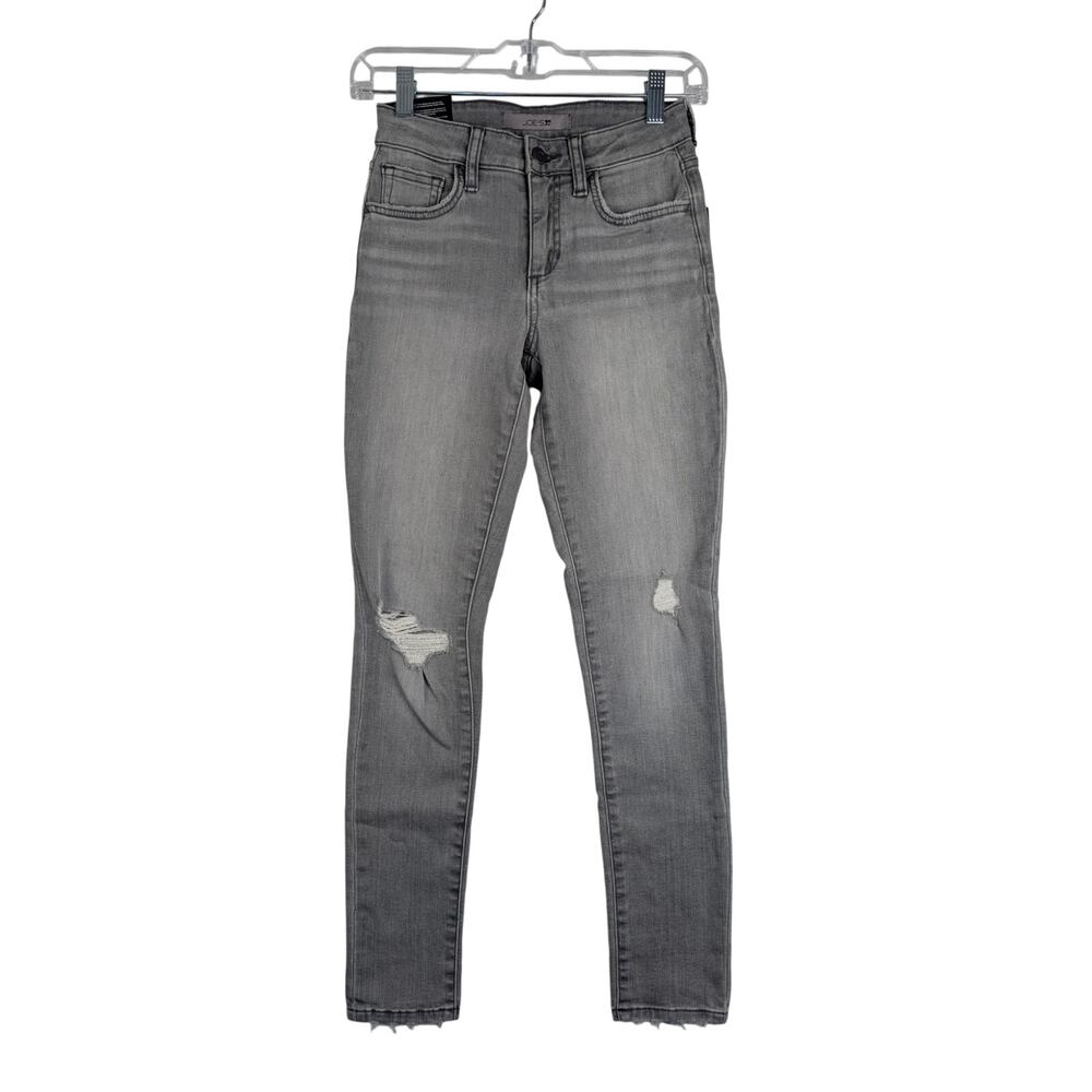 Joes Jeans‎ Womens 23 Velma Distressed Ankle Crop Curvy Skinny Jeans Whiskered
